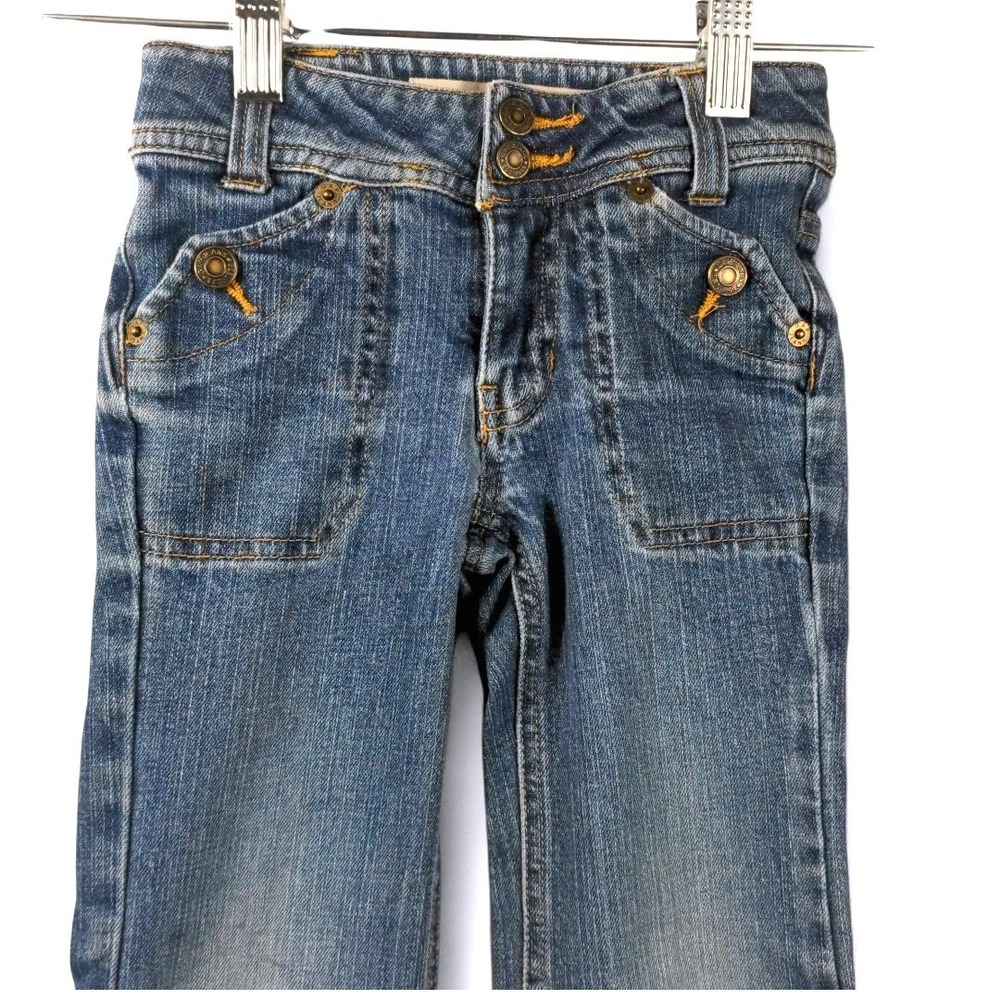Vtg Gap Kids Y2K Flare Jeans Size 4 Adjustable Waist Stretch 2005 Retro Denim - Picture 5 of 11